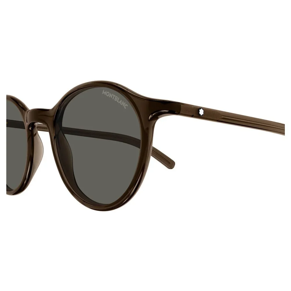 Mont Blanc MB0324S Sunglasses Brown Acetate/Metal Round